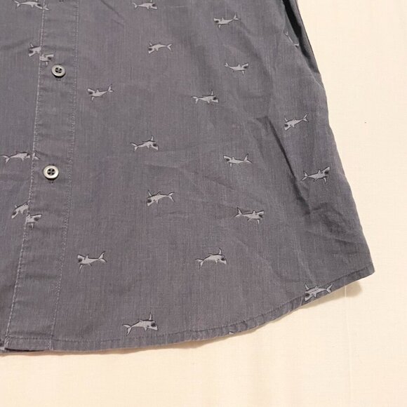 Walker Refinery Shark Print Button Up Shirt Mens Size Large - Picture 8 of 16